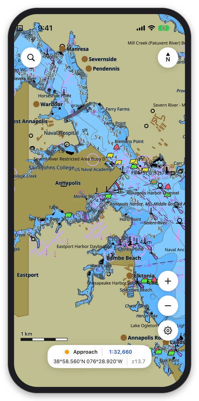 Annapolis Harbor on iPhone, day scheme