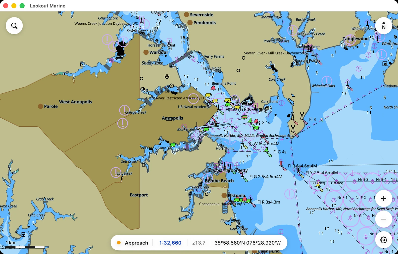 Annapolis Harbor on macOS, day scheme