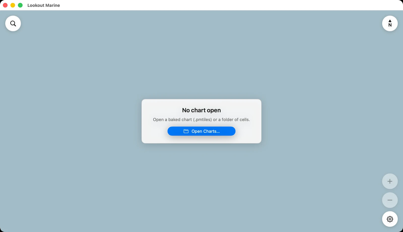 A first start, with no chart open