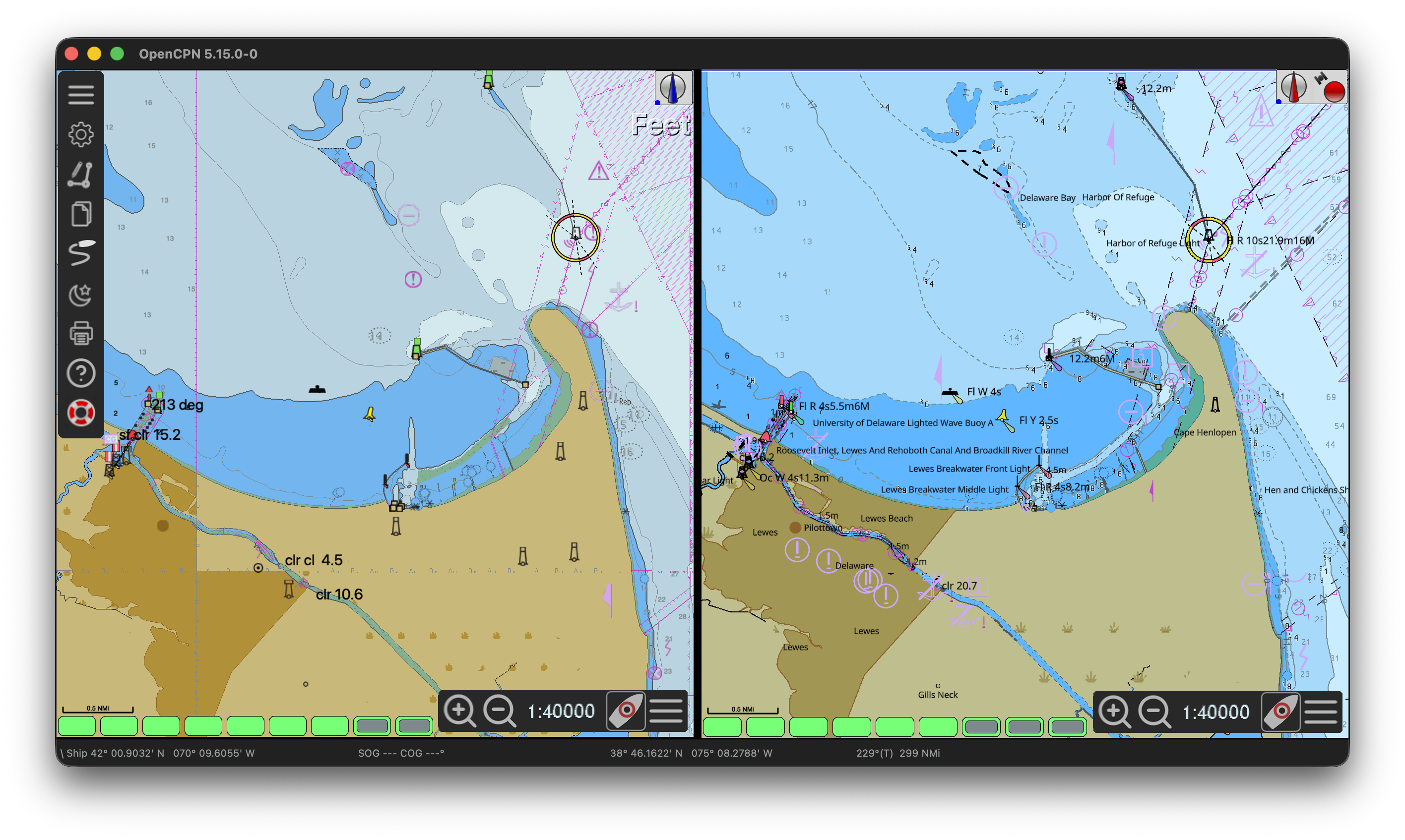 tile57 S-57/S-101 charts rendered in OpenCPN